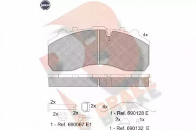 R BRAKE rb1194g -  Комплект тормозных колодок, дисковый тормоз